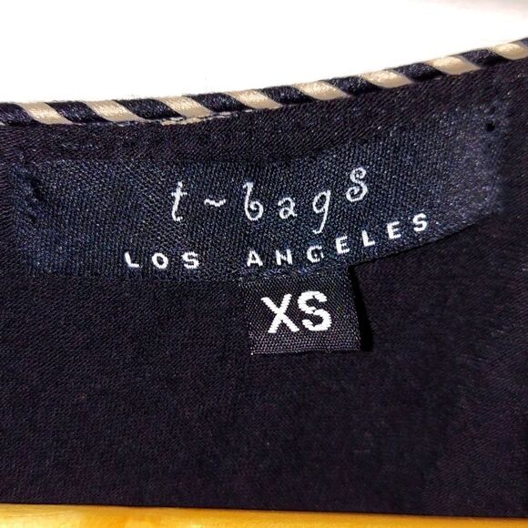 T-Bags Los Angeles Black Flutter Sleeve Maxi Dress Sz XS - Picture 3 of 7